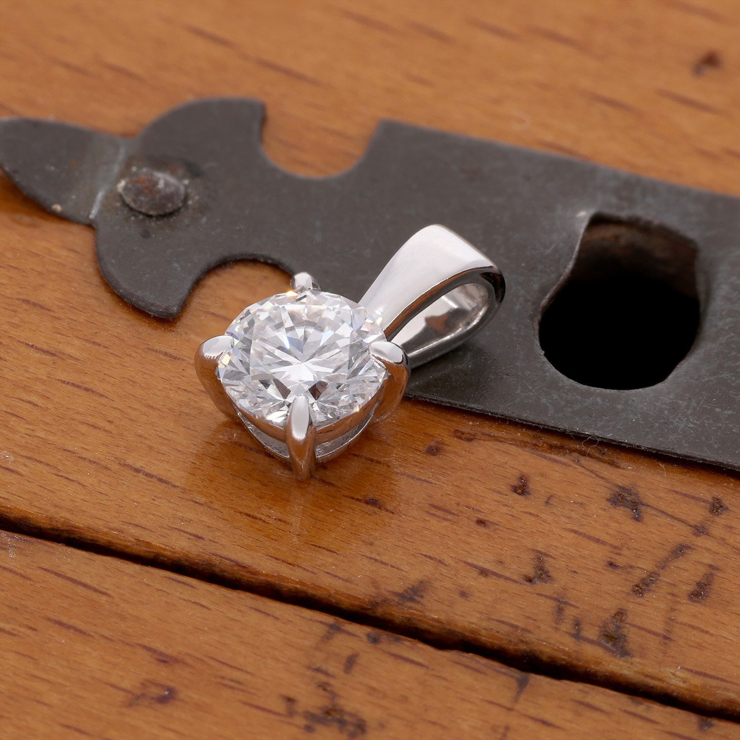Glizz Kettenanhänger GL1071, Schmuck-Anhänger mit Lab Grown Diamant 0,50 Karat 333 Weißgold