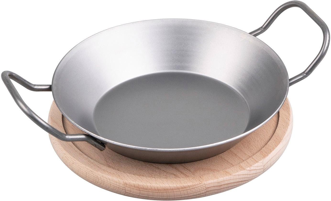 CHG Servierpfanne, Eisen (1-tlg), Ø 20 cm, inkl. Servierbrett, Induktion, Made in Germany