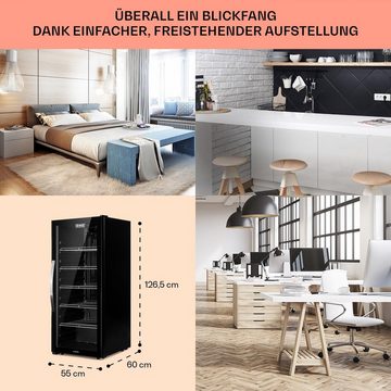 Klarstein Getränkekühlschrank HEA8-Beersafe7XL-OX 10039513, 126.5 cm hoch, 55 cm breit, Bierkühlschrank Getränkekühlschrank Flaschenkühlschrank mit Glastür