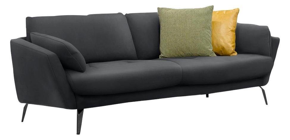 W.SCHILLIG 2,5-Sitzer Heftung pulverbeschichtet mit Füße im softy, Sitz, schwarz dekorativer