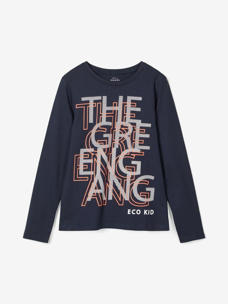 It Name Print mit Jungen langärmelig Baumwolle, Pullover Longsleeve aus mit Name It reiner Frontprint (1-tlg)