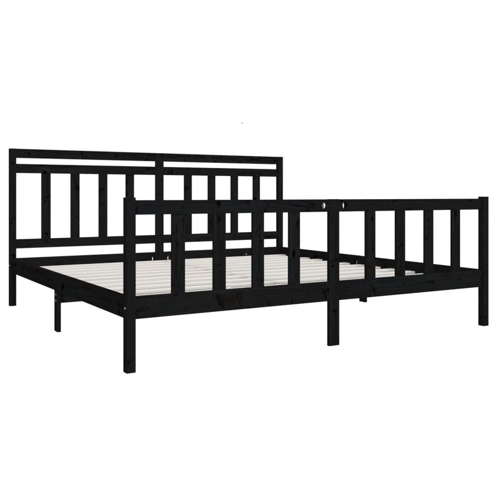 Vidaxl Massivholzbett Schwarz 200x200 Cm günstig online kaufen