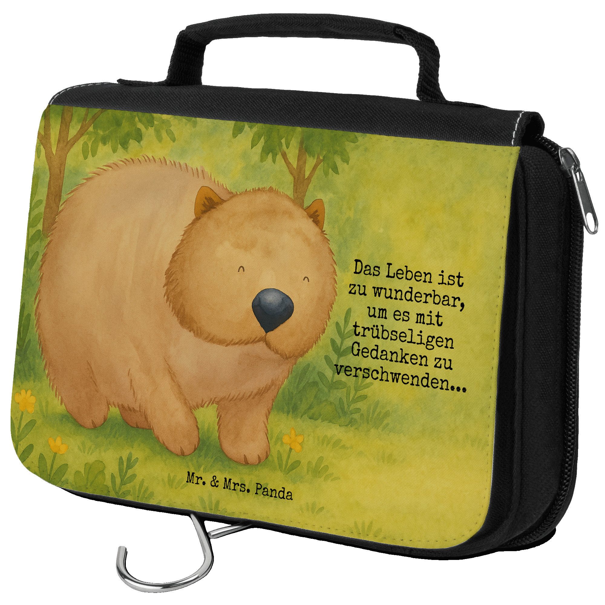 Kulturbeutel Wombat Design, Kulturbeutel, Weiß, Das Leben Ist schön, Waschbeutel