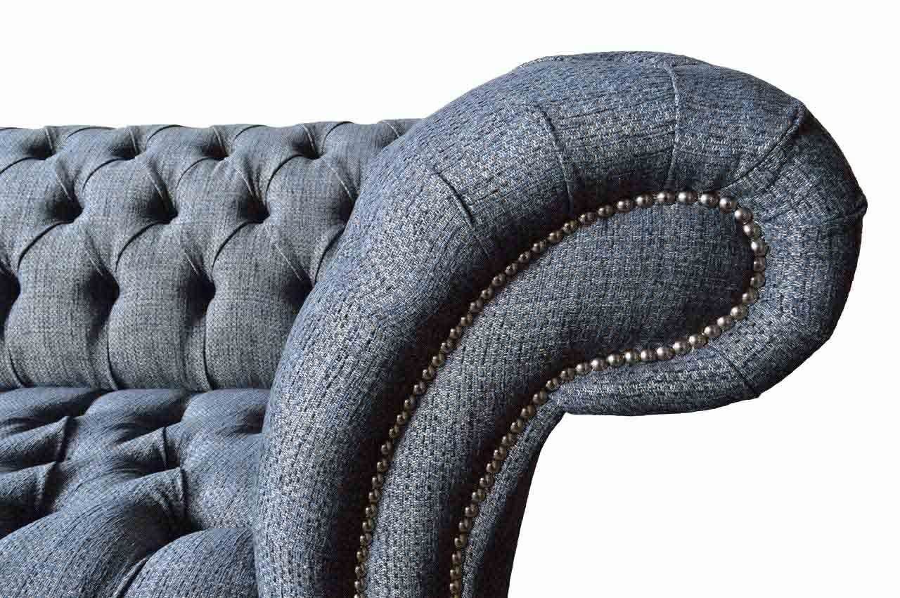 In Zimmer, Europe Sofa Sofas JVmoebel Grau Dreisitzer Couch Polster Chesterfield Design Made Sofa