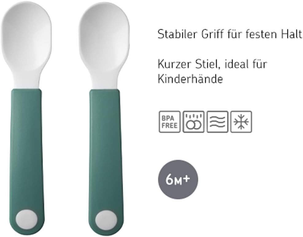 Mepal Trinklernbecher Baby 3er Geschirrset mit Trinkbecher, Teller & Löffel, Polypropylene, Edelstahl, Spülmaschinengeeignet, BPA frei, auslaufsicher, 3er Set,  – Bild 3 von 5