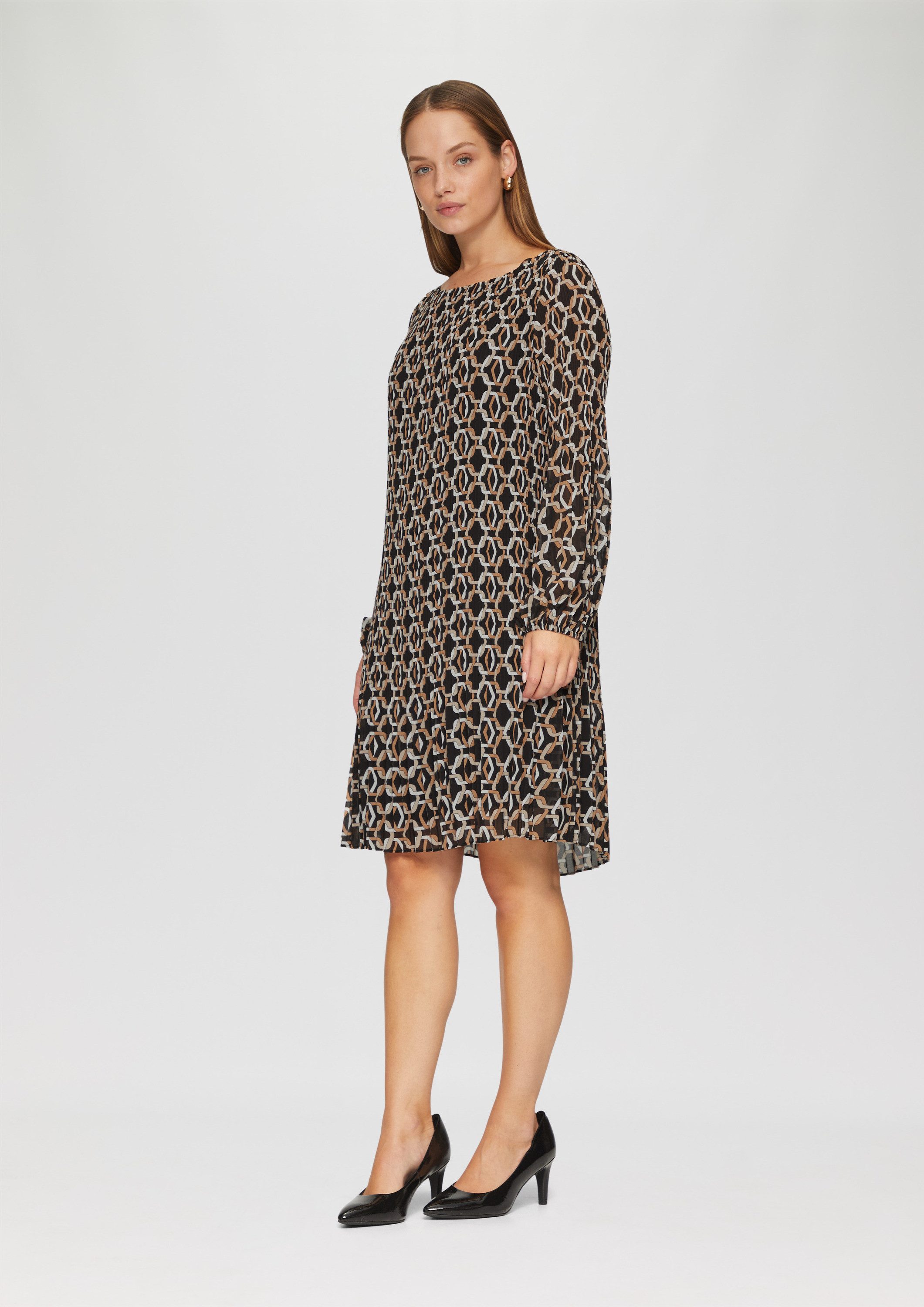 s.Oliver Minikleid Kleid Plissiertes Chiffonkleid mit günstig online kaufen