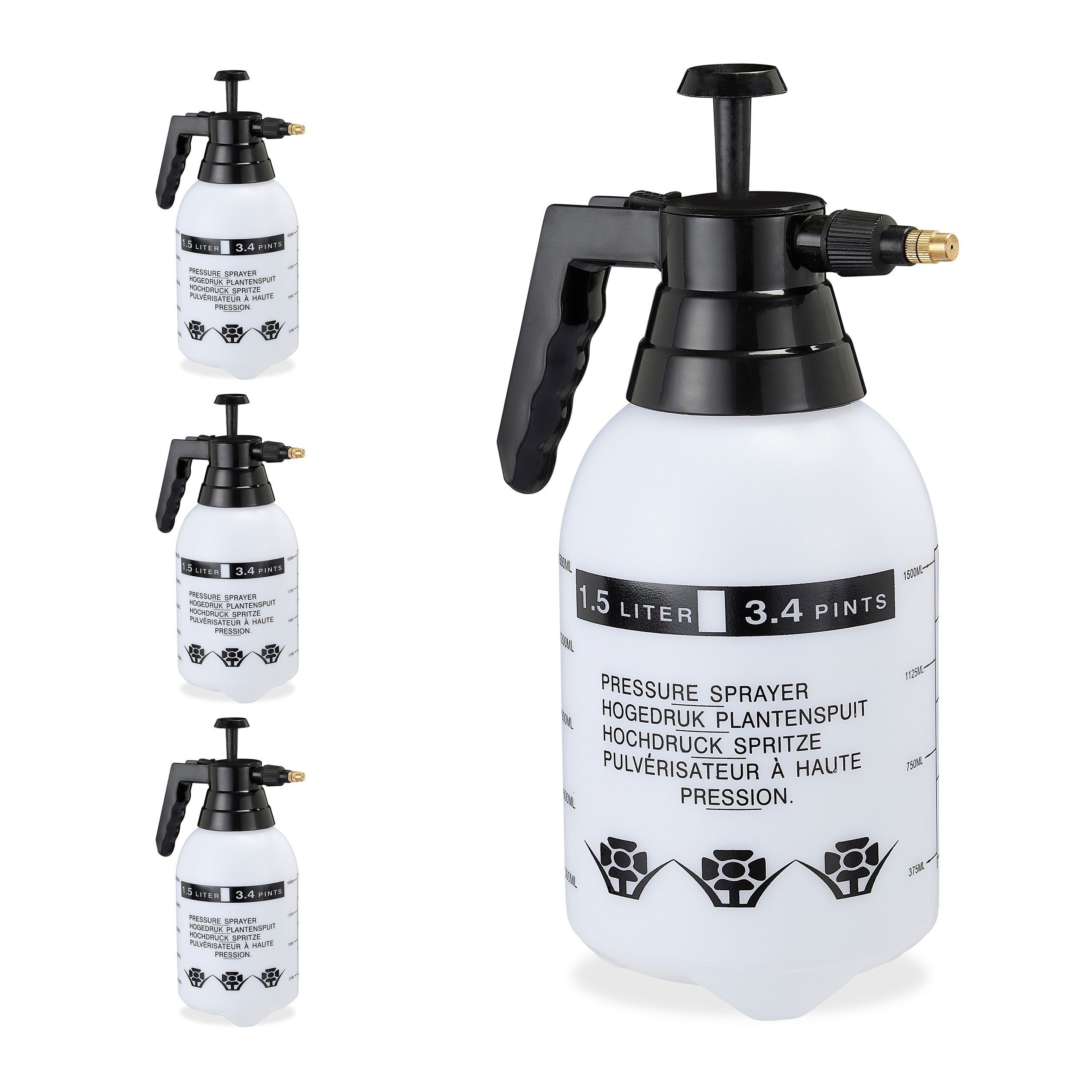Sprühflasche 4 x Pumpsprühflasche 1,5 Liter