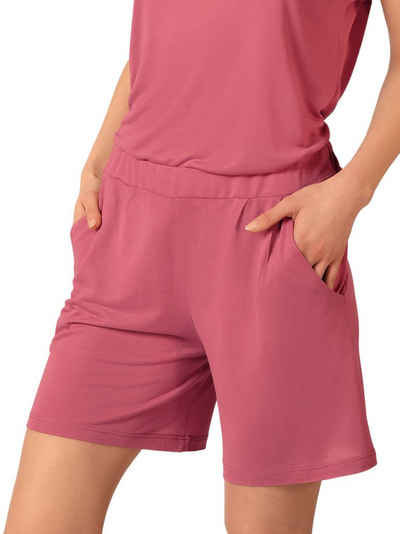 HUBER Homewearpants Damen Shorts Mid-Length hautnah Night Basic (Stück, 1-tlg) -