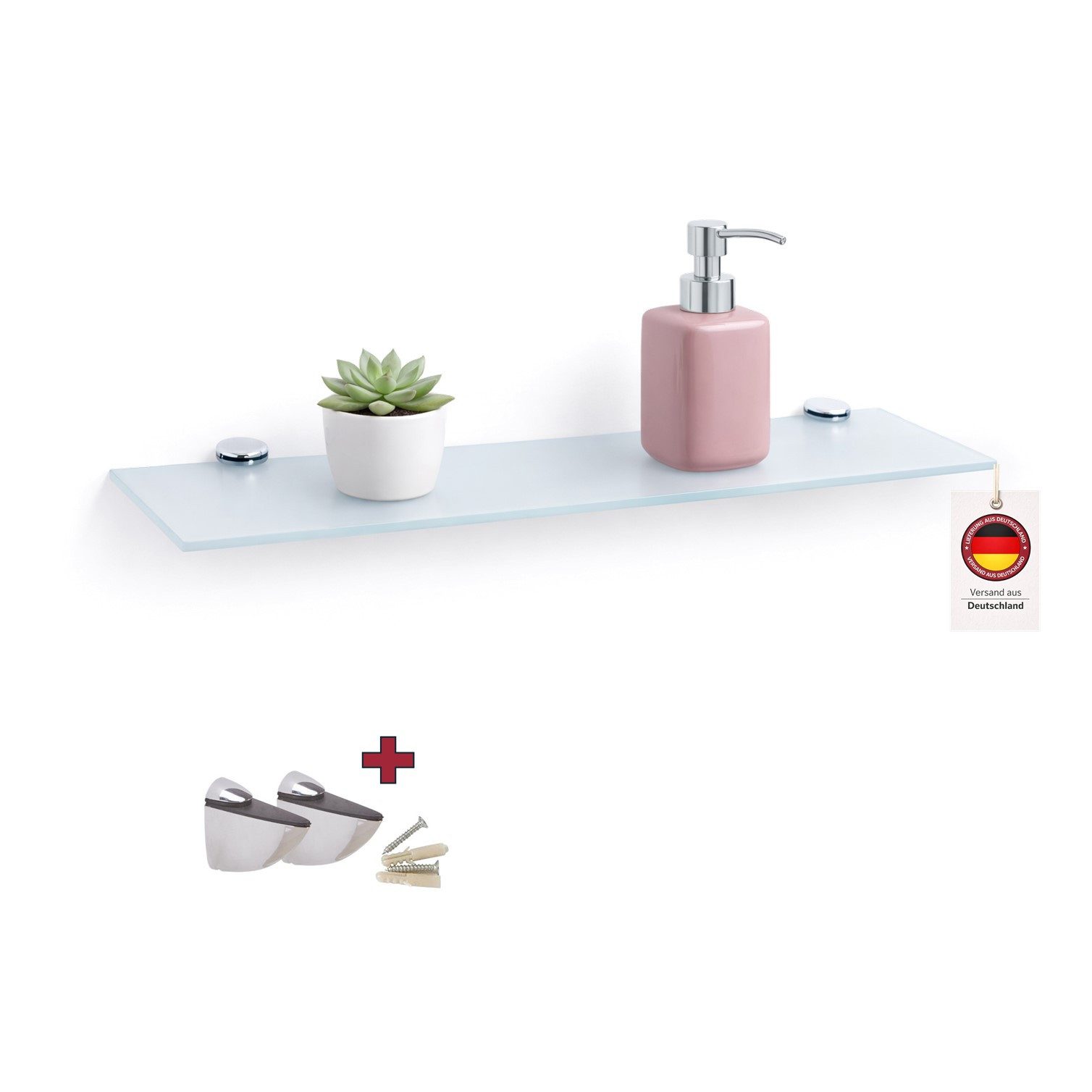 HOOZ Wandregal Glasregal, Wandablage ESG 18cm tief, rechteckig, inkl. Halte günstig online kaufen