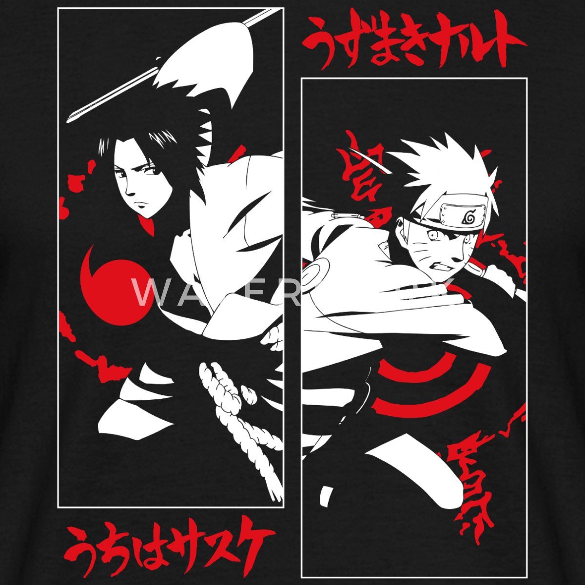 Spreadshirt T-Shirt Naruto Shippuden Cooles Design Mit Sasuke & Naruto Männer T-Shirt (1-tlg)