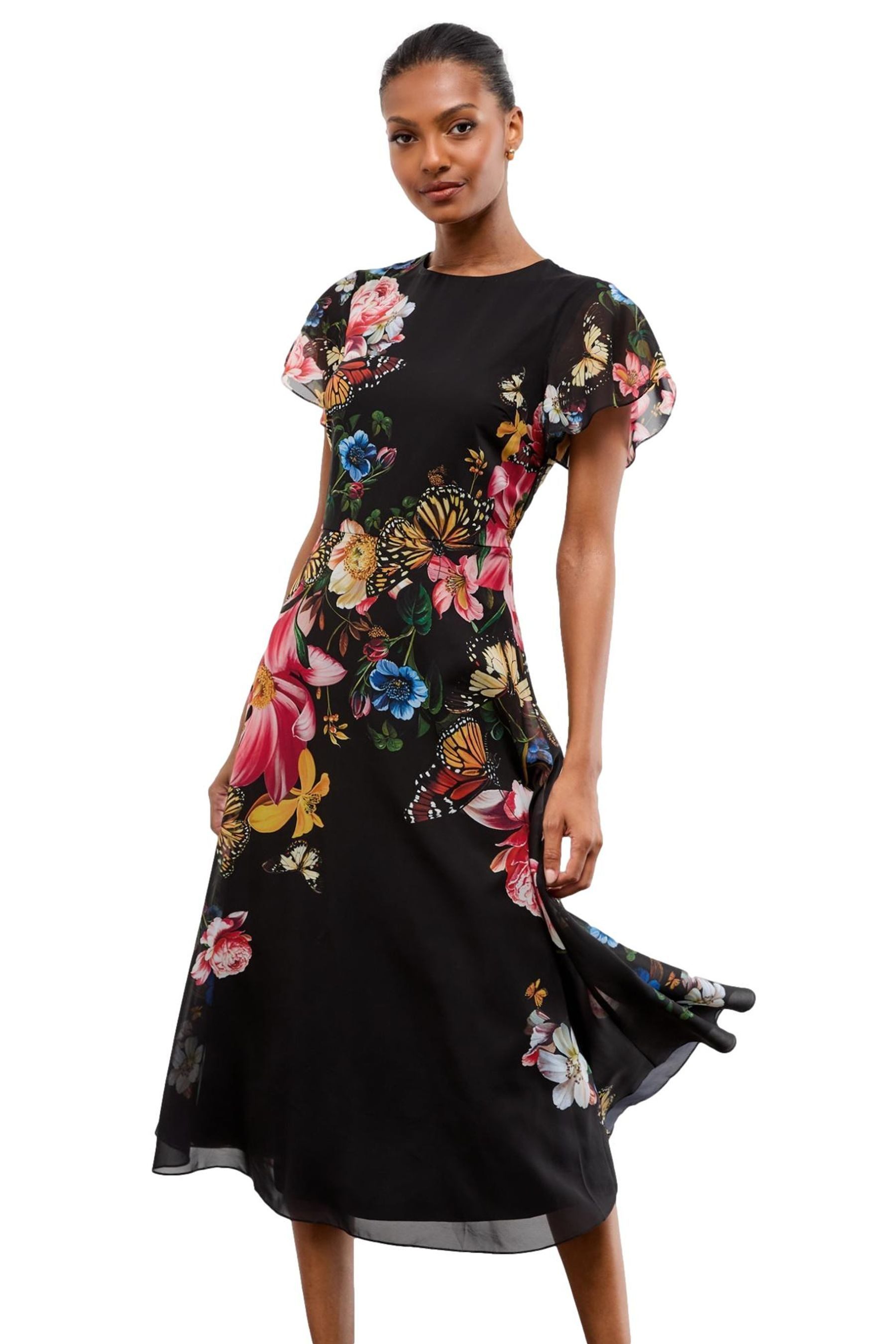 LIPSY Midikleid Lipsy Ausgestelltes Chiffon-Midikleid, Petite (1-tlg) günstig online kaufen
