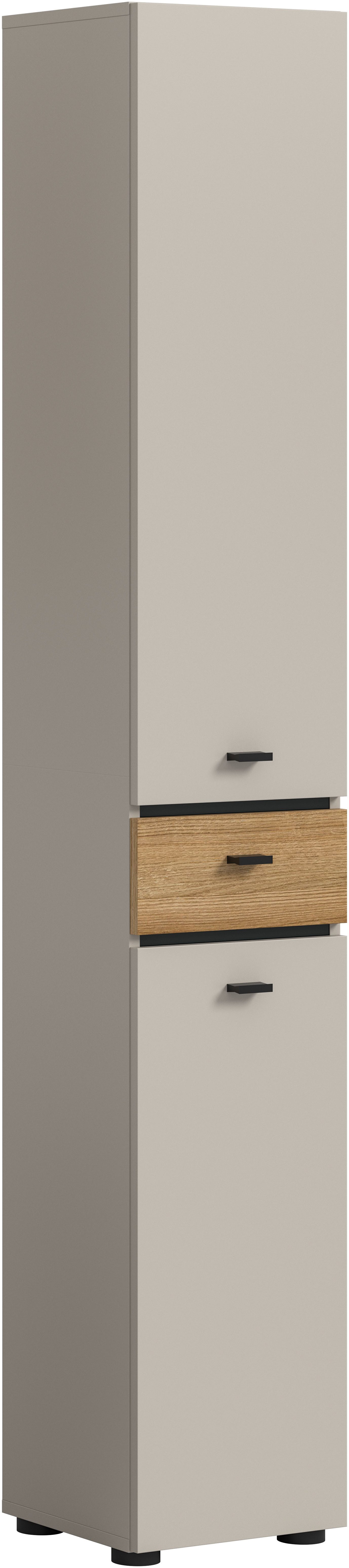 welltime Hochschrank VANN, Höhe 191cm, 2 Türen, 1 Schubkasten, Türanschlag wechselbar (individuell mit weiteren Artikel der Serie VANN kombinierbar) Universalschrank, Mehrzweckschrank, Schrank, Badschrank, Badezimmer