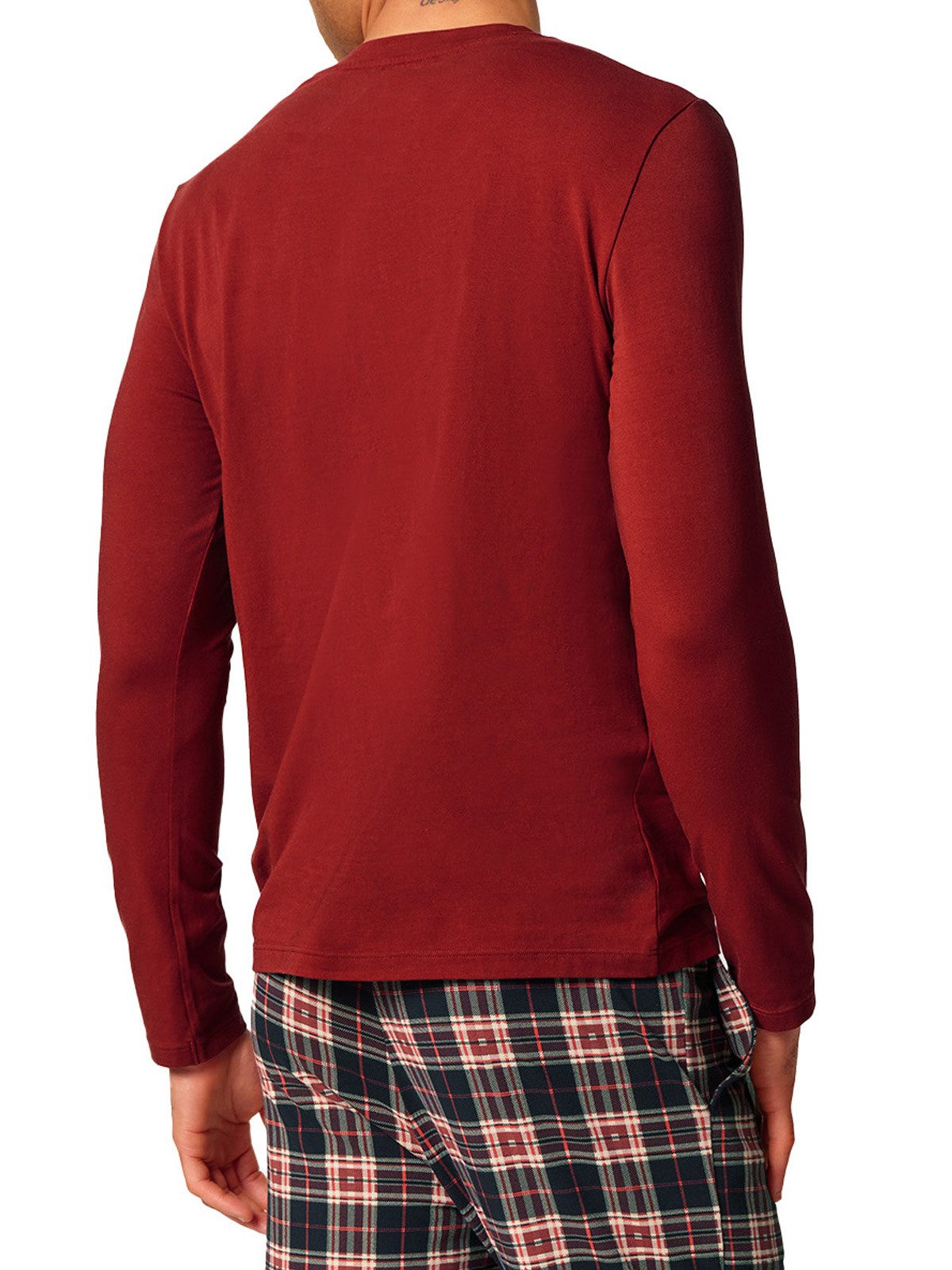 Skiny Pyjama Herren Pyjama lang Slumberline (Stück, 1 tlg) Hautfreundlich, elastischer Bund, Kariert, Basic