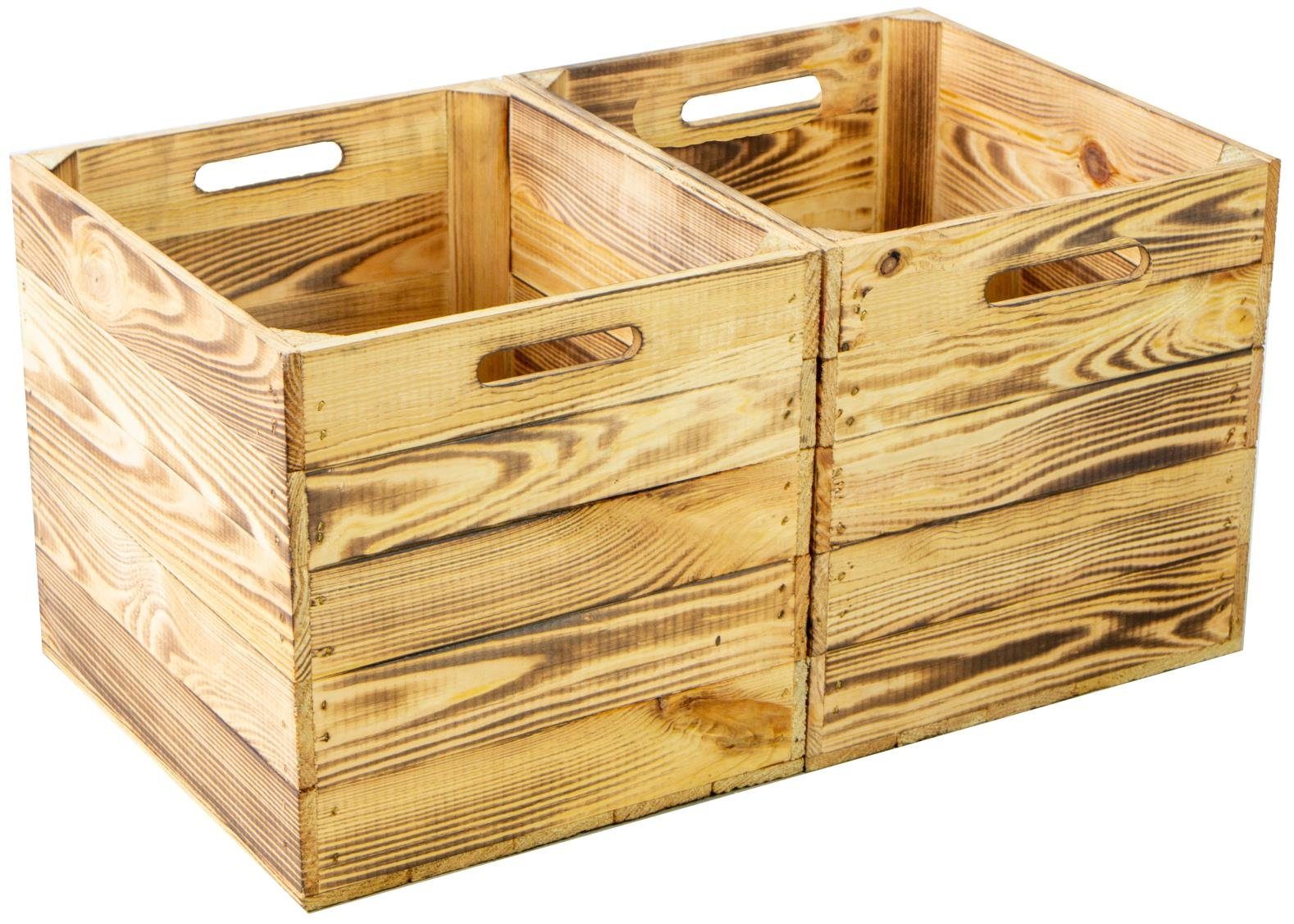 Kistenkolli Altes Land Allzweckkiste Holzkiste geflammt passend für Kallax und Expeditr (1er Set)