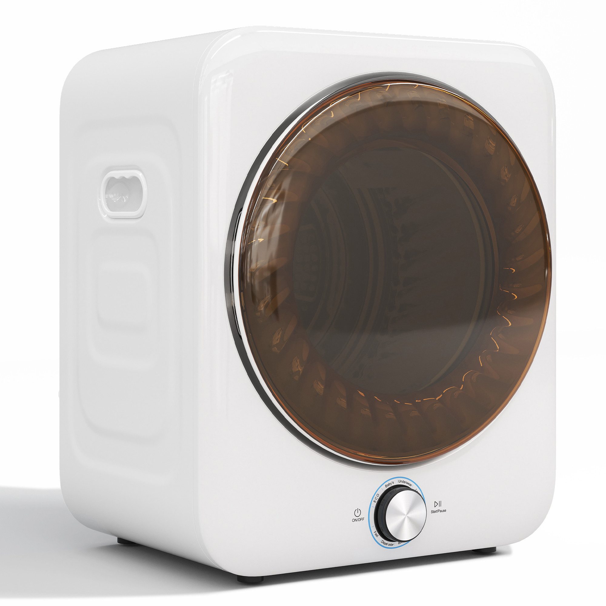 Merax Ablufttrockner Leise 65dB, Doppelfilter TG-JH28W, mini-Wäschetrockner mit 8 Programmen & NTC-Sensor, freistehend/hängend