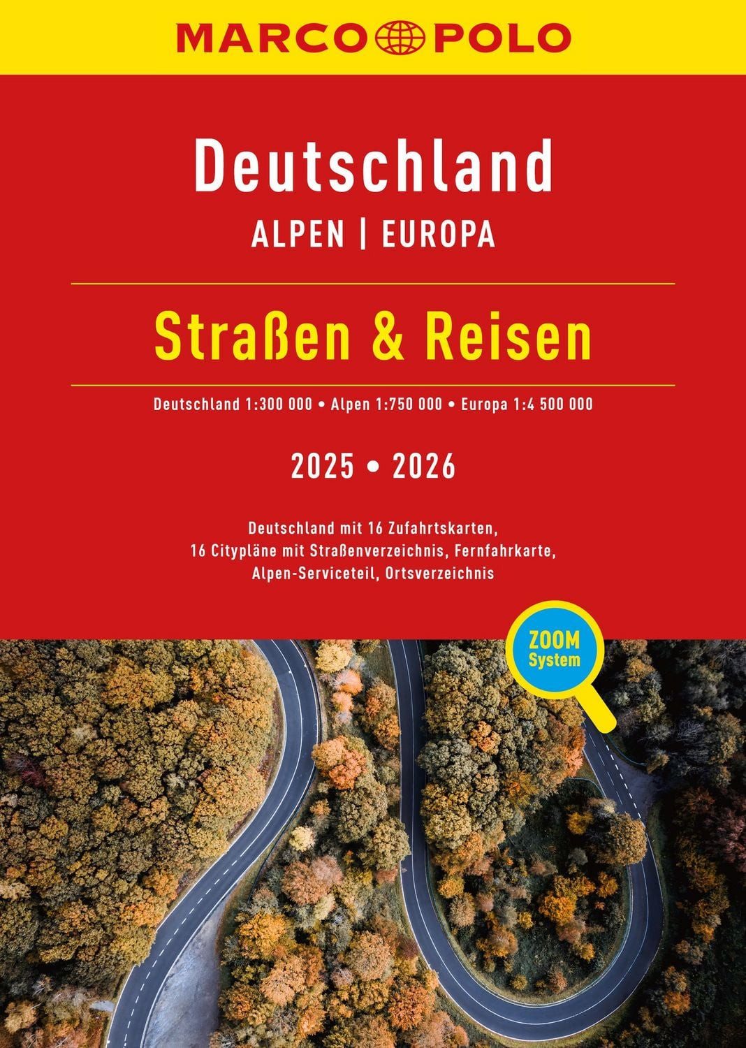 MARCO POLO Straßen & Reisen 2025/2026 Deutschland 1:300.000 / Marco Polo Verlag, Alpen 1:750.000, Europa 1:4,5 Mio.