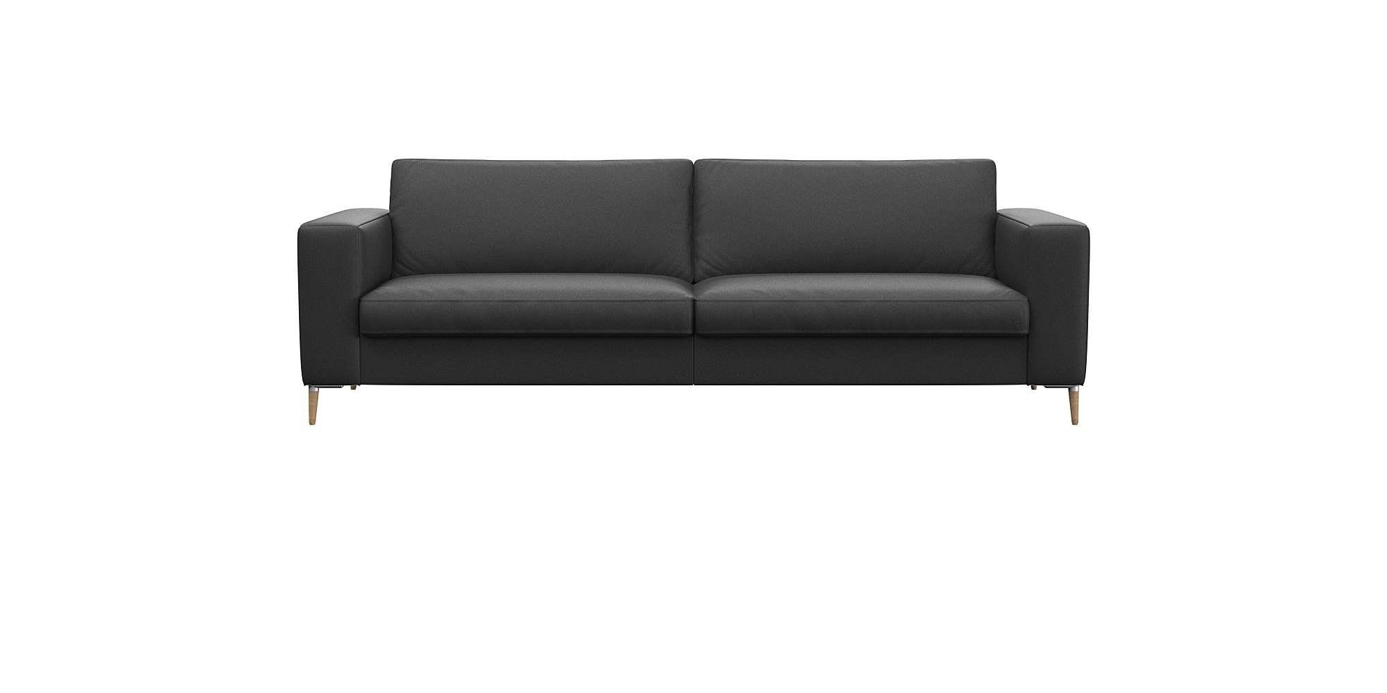 FLEXLUX 3-Sitzer Fiore, super Sitzkomfort durch Kaltschaum im Sitz, breite Armlehnen, Füße Alu+ Eiche