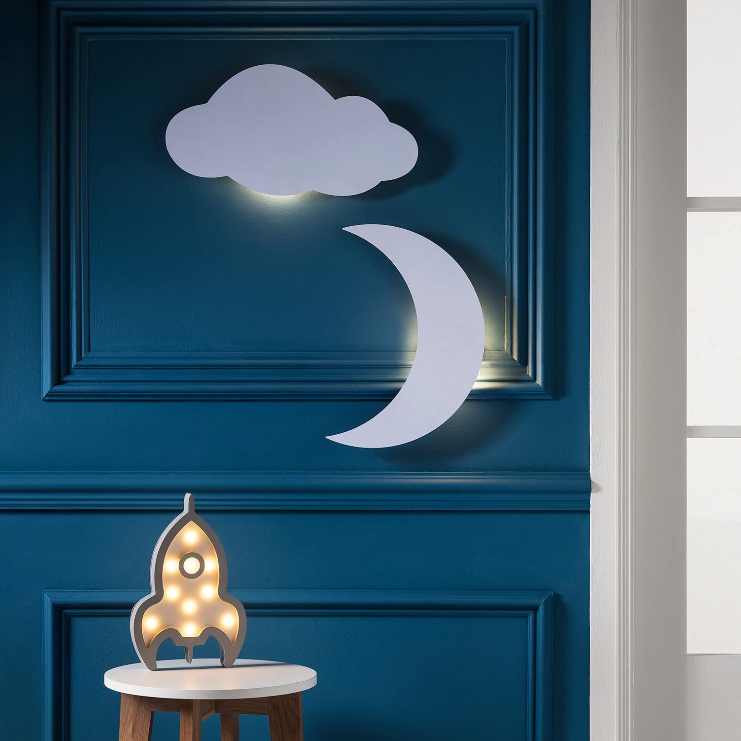 Lights4fun LED Wandleuchte LED Wolke Nachtlicht Batterie mit Fernbedienung – Bild 5 von 5