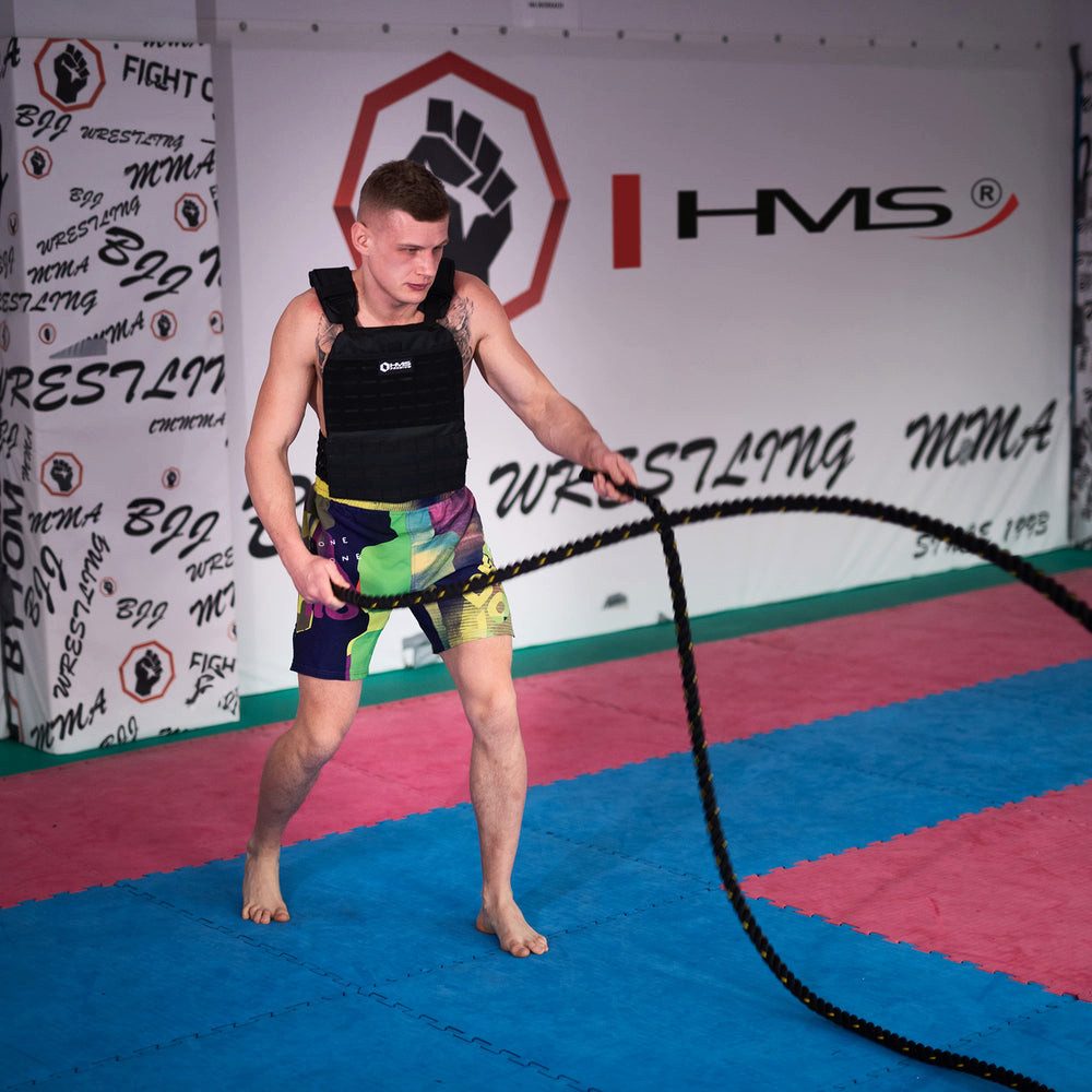 HMS Premium Gewichtsweste Kraftsport Fitnessweste 6,5 KG, (Spar-Set, 1-tlg., effektives Training), atmungsaktives Netzfutter für angenehmes Training