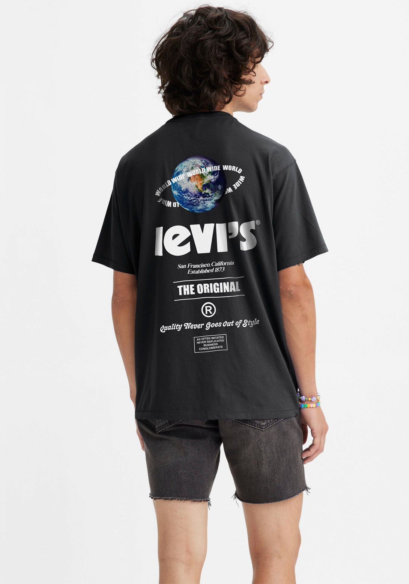 Levi's® T-Shirt KA VINTAGE FIT WIDE TEE black WORLD GRAPHIC