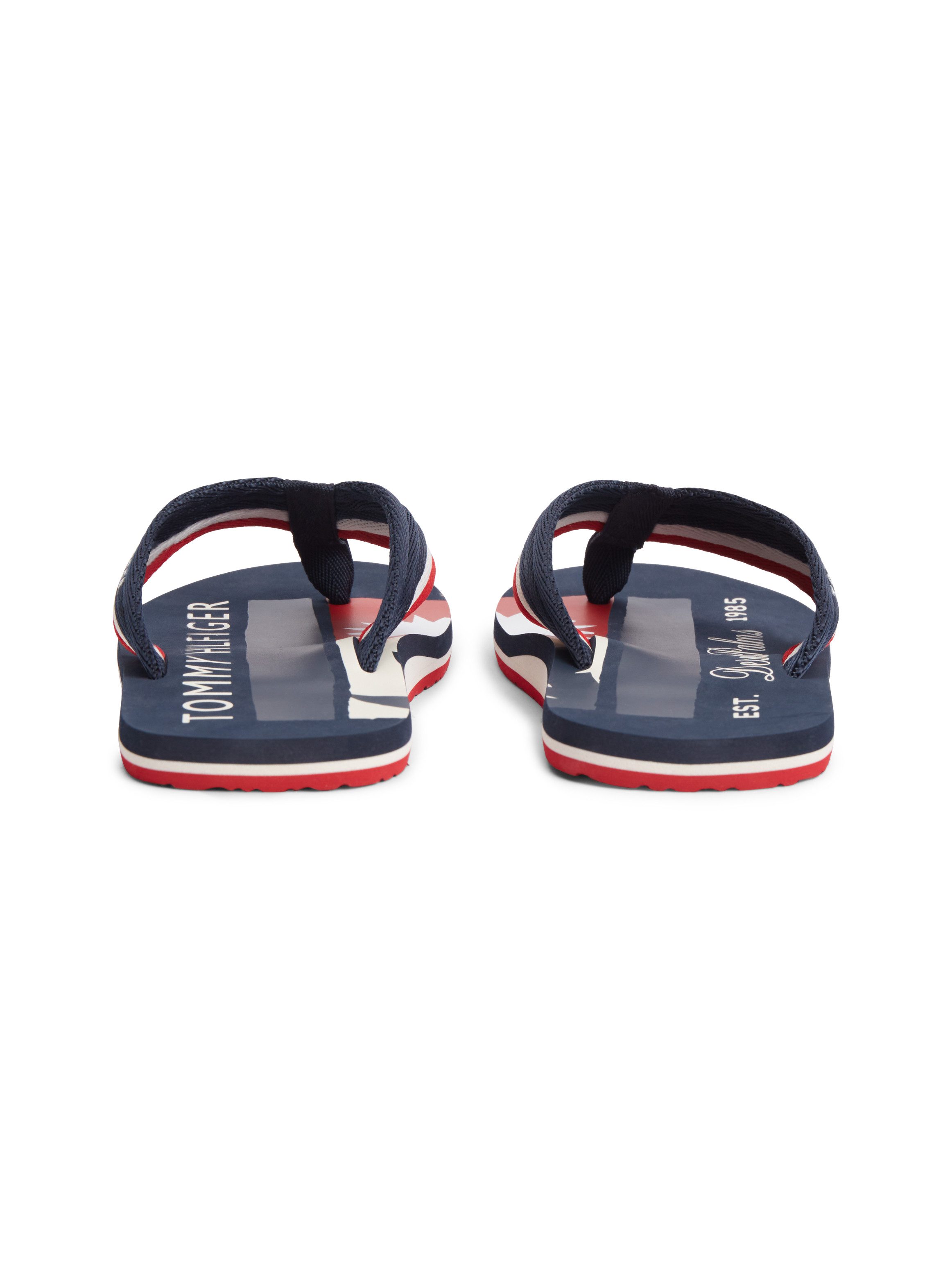 Tommy Hilfiger PATCH HILFIGER BEACH SANDAL Zehentrenner Sommerschuh, Strandschuh mit gestreifter Bandage