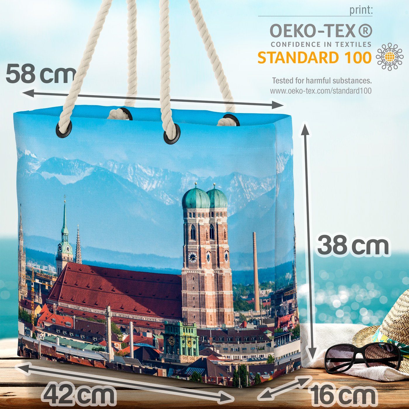 S Stadt Strandtasche (1-tlg), Bayern VOID München Stadt Frauenkirche Frauenkirche München Kirche