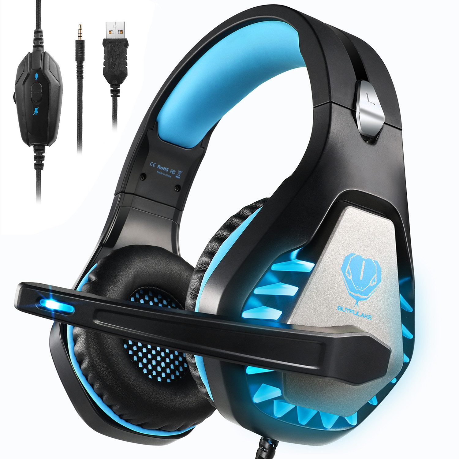 ibettertec Gaming Headset fur PS4 PS5 PC Xbox One Xbox Series X Gaming Headset Headset mit Noise Cancelling Mikrofon 3 5mm Kabelmodus fur