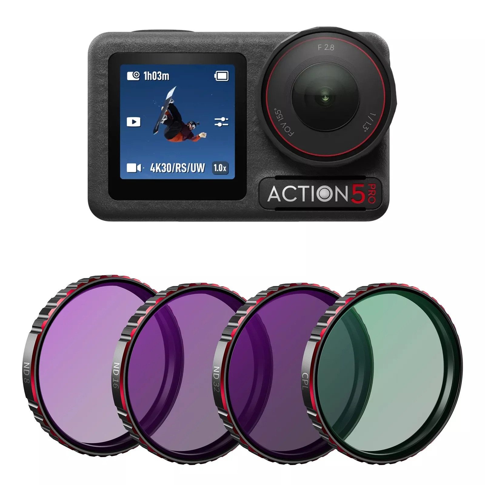 STARTRC ND Filter Set für DJI ACTION 5 Pro CPL ND8 ND16 ND32 Schutzfilter
