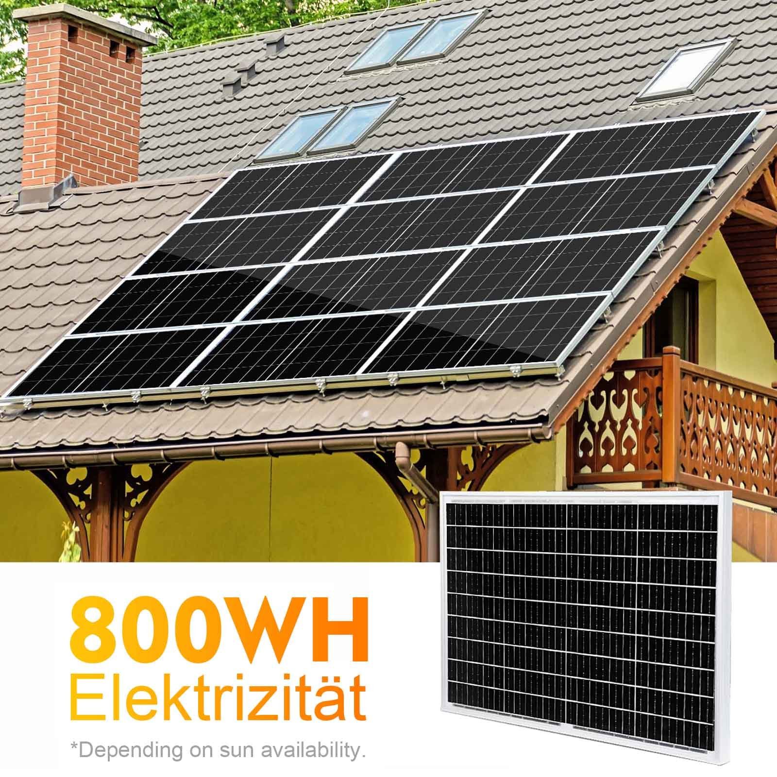 mit (Set, Solarmodul, GLIESE Hoher 100,00 100W 3 in geringem Kombination Solarmodul Stücke W, Wirkungsgrad Monokristallin, Solarmodul), gewicht