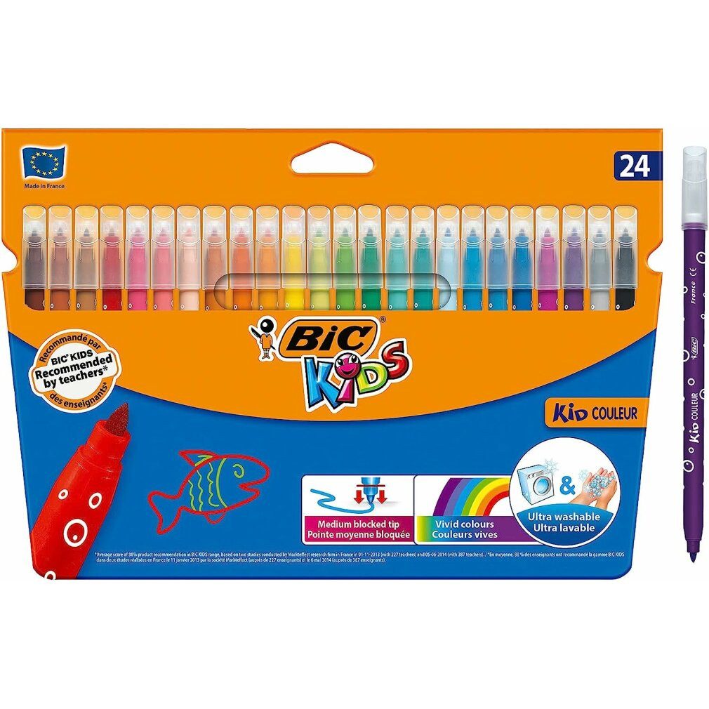 BIC Filzstift 24 Kid Couleur Filzstifte farbsortiert