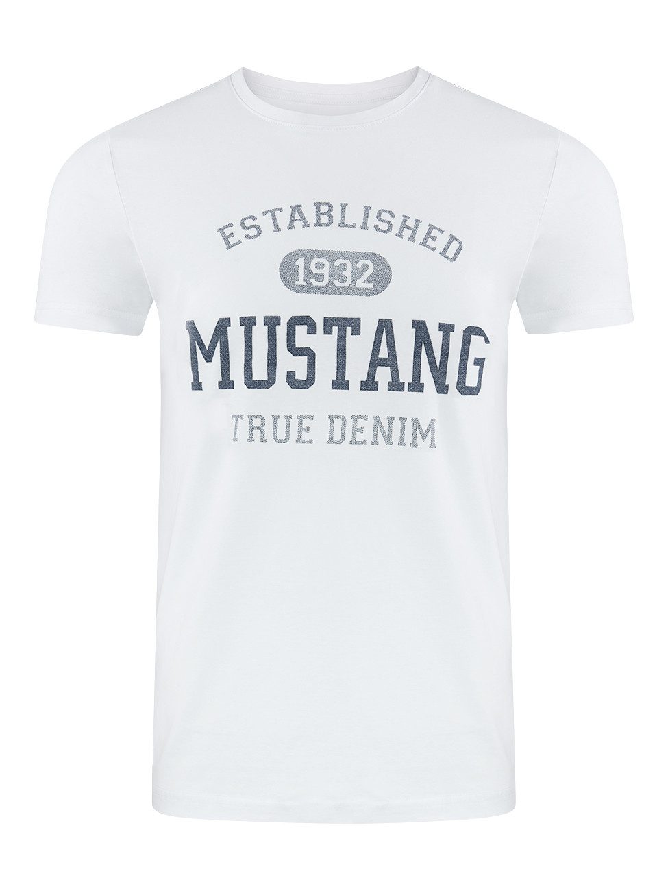 MUSTANG T-Shirt Herren Printshirt Regular Fit (1-tlg) Kurzarm Tee Shirt mit günstig online kaufen