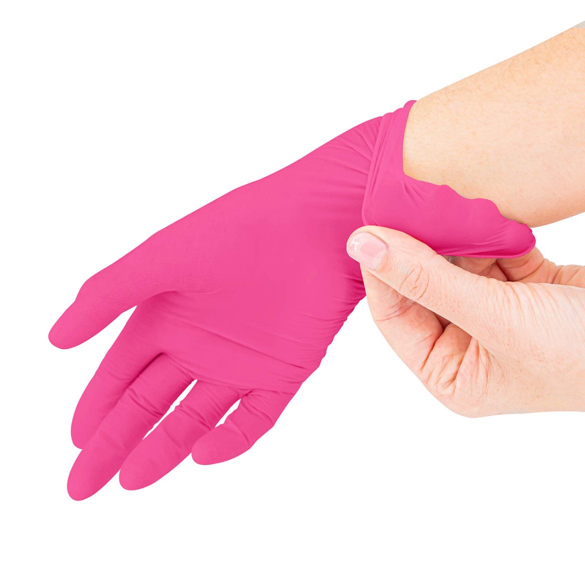 DocMed Nitril-Handschuhe Magenta Pearl Nitril U.-Handschuhe (Einmalhandschuhe pink, 1-St., hygienische Schutzhandschuhe) Latexfrei & allergikerfreundlich