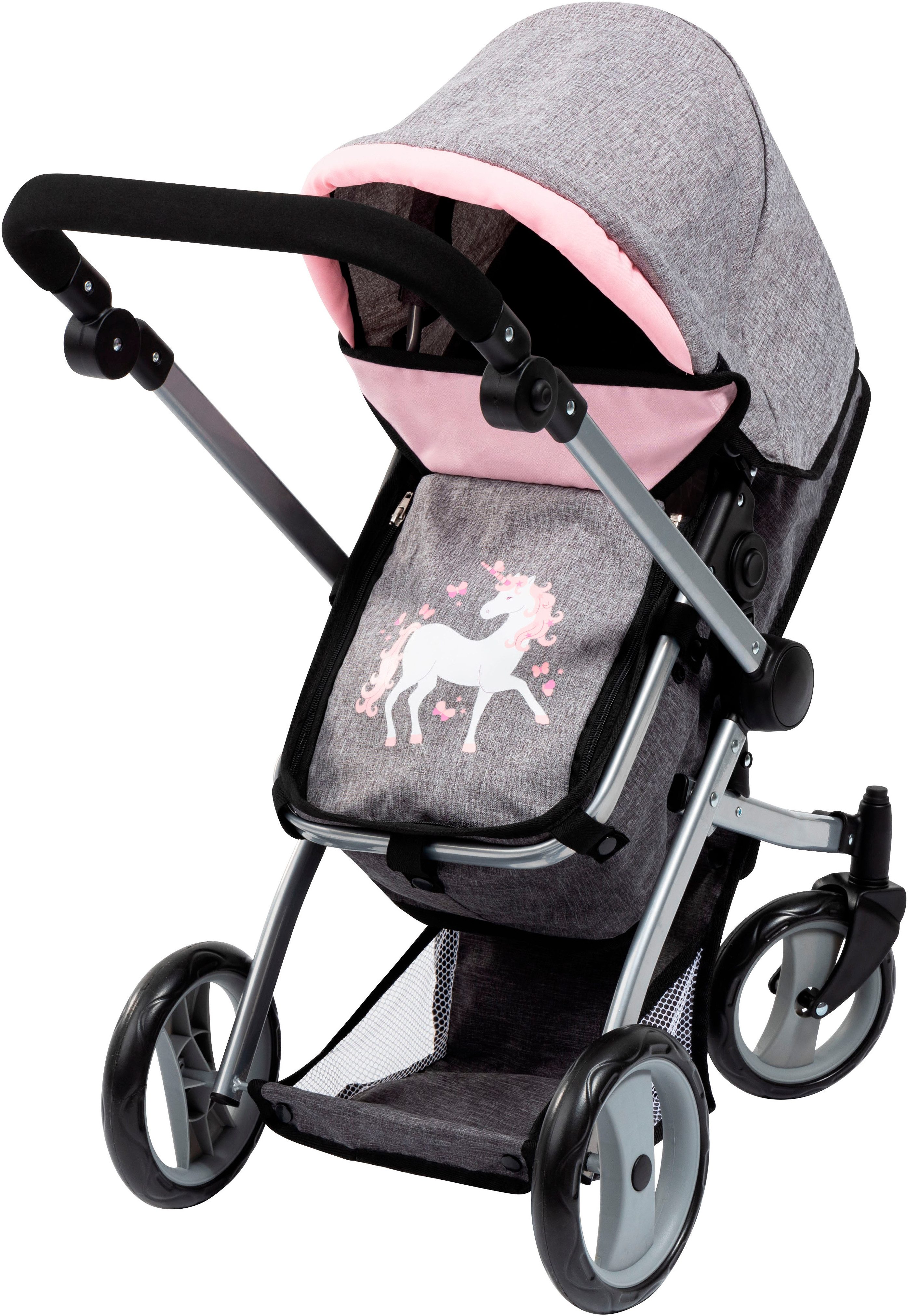 Bayer Puppenwagen Mega grau/rosa, (Set), mit günstig online kaufen