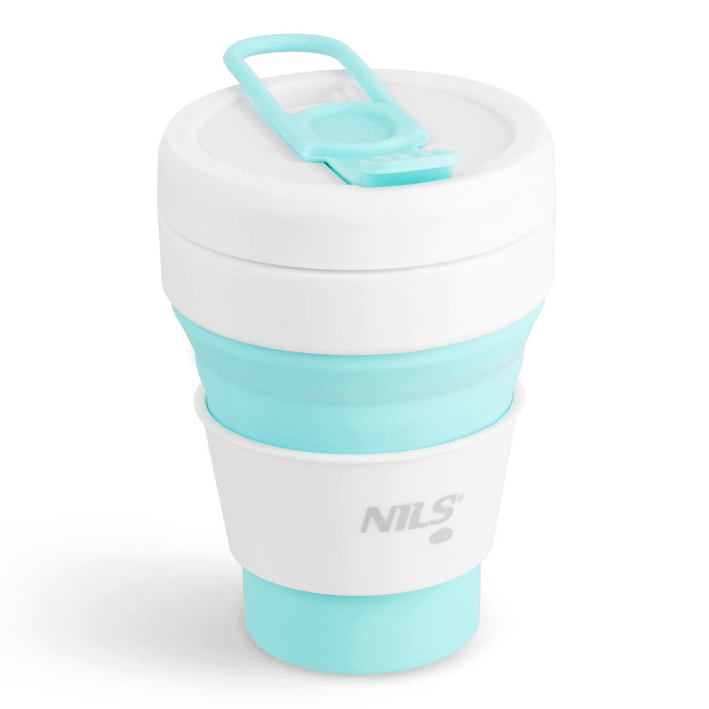 NILS CAMP Mehrwegbecher Faltbecher Reisebecher Campingbecher, Silikon, (Spar-Set, 1-tlg., 5 cm faltbar, 9 x 12), faltbar, BPA-frei, spülmaschinenfest, platzsparend