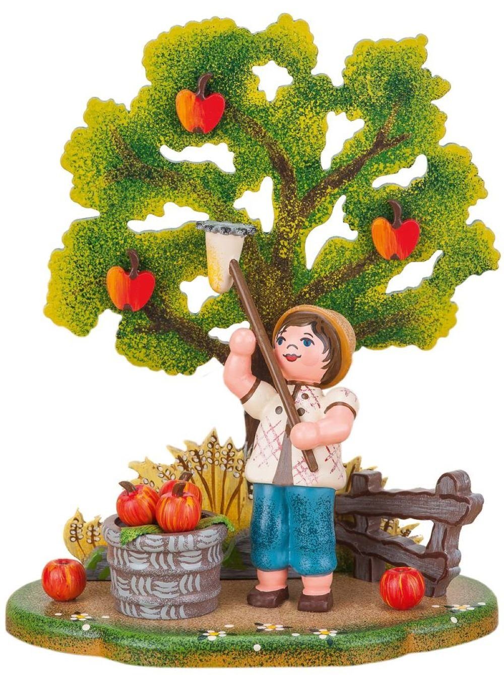 Original Hubrig (Hubrig Volkskunst GmbH) Sammelfigur Landidyll Apfelernte, Höhe 10 cm, handbemalt
