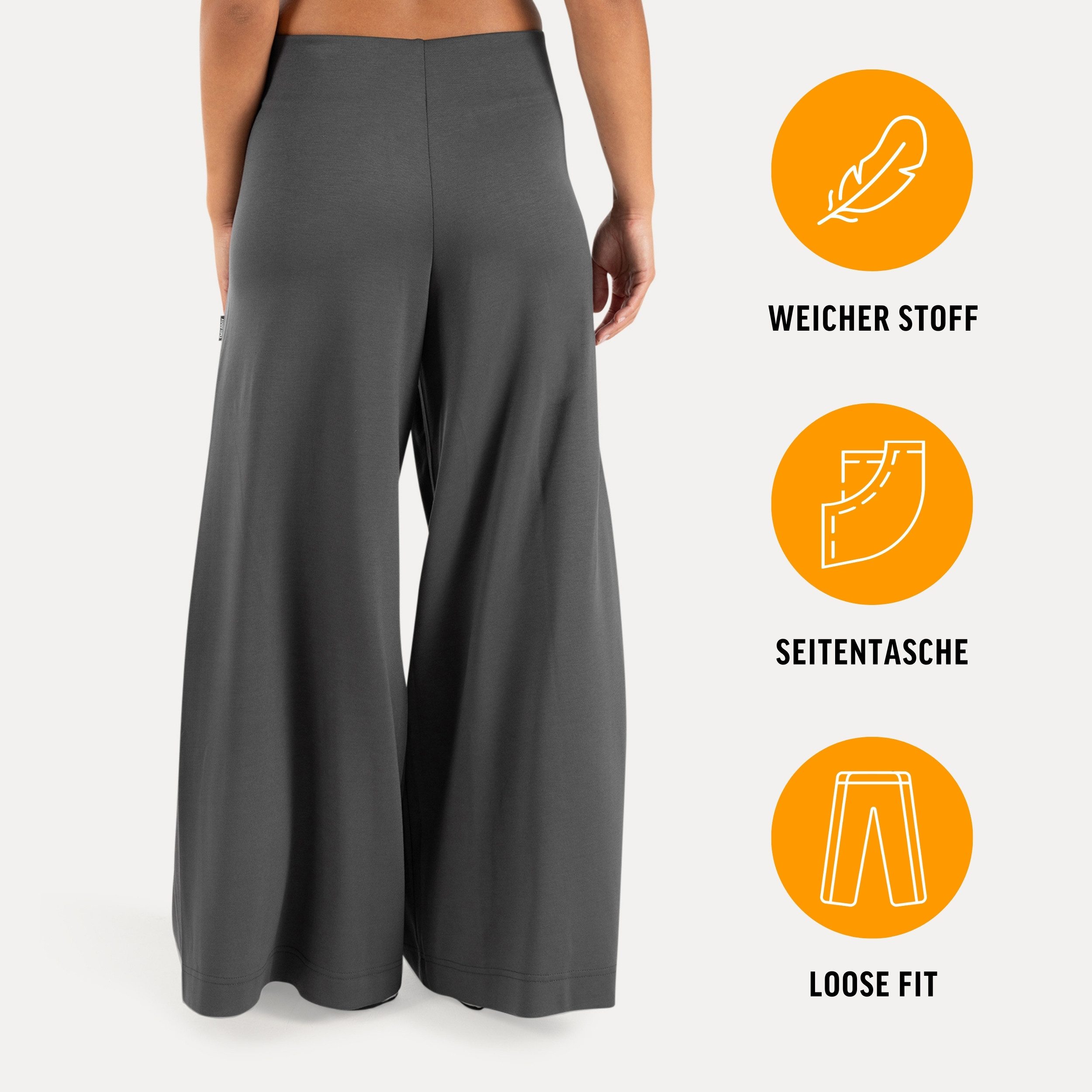 Smilodox Jogginghose Vanea Sweatpants Damen, Loose Fit, Wide Leg, Gym & Freizeit Slip-On, elastisch, weiches Strickmaterial, Bewegungsfreiheit