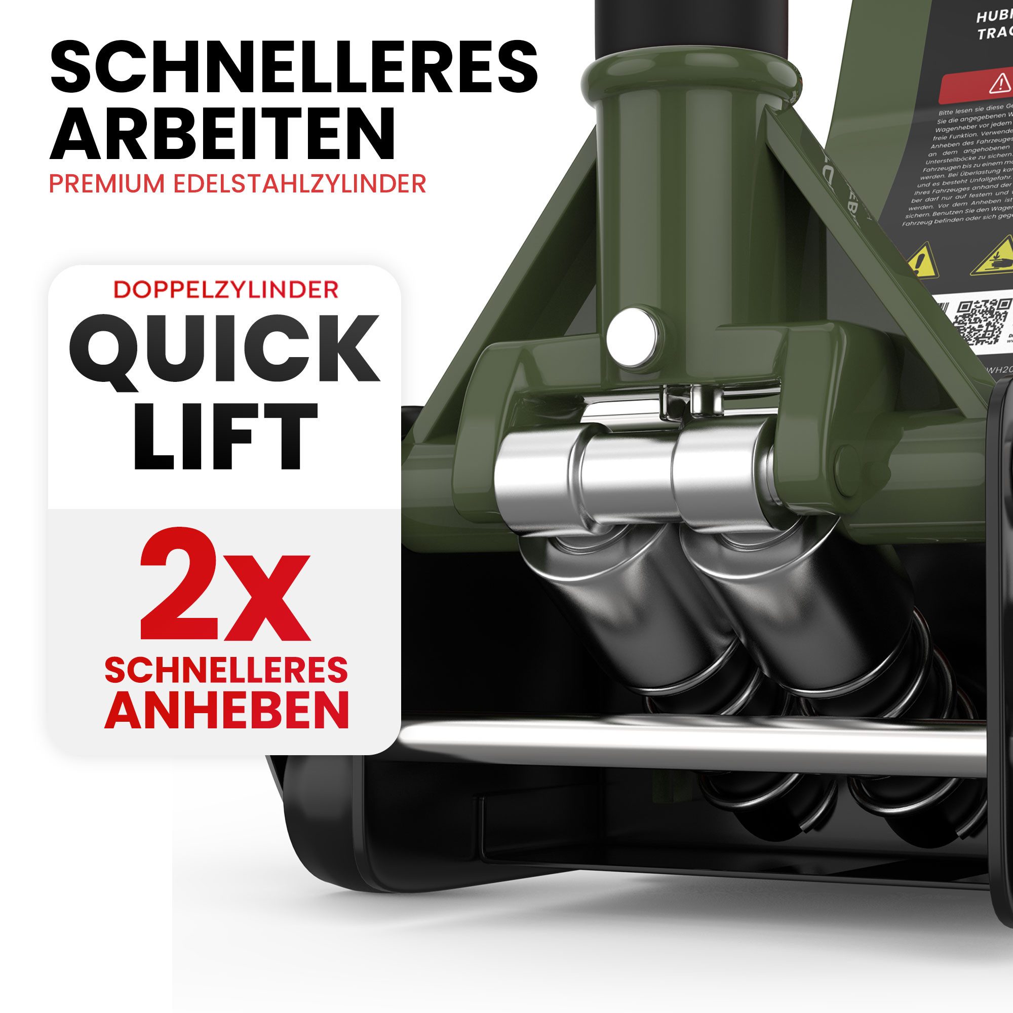 GENTOR Wagenheber Wagenheber hydraulisch 3T flach Rangierwagenheber Autoheber 75-505m, max. Hubhöhe: 50.5 cm, Premium Wagenheber Hydraulisch 3T: Hohe Tragkraft, – Bild 2 von 5