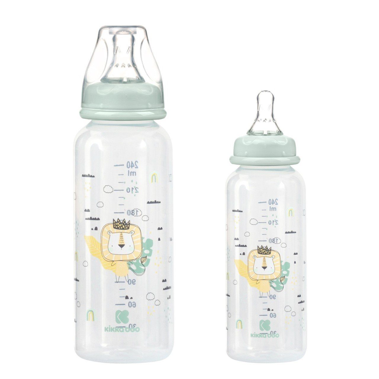 Kikkaboo Babyflasche Babyflasche Savanna PP 240 ml, Silikonsauger Größe M, ab 3 Monaten