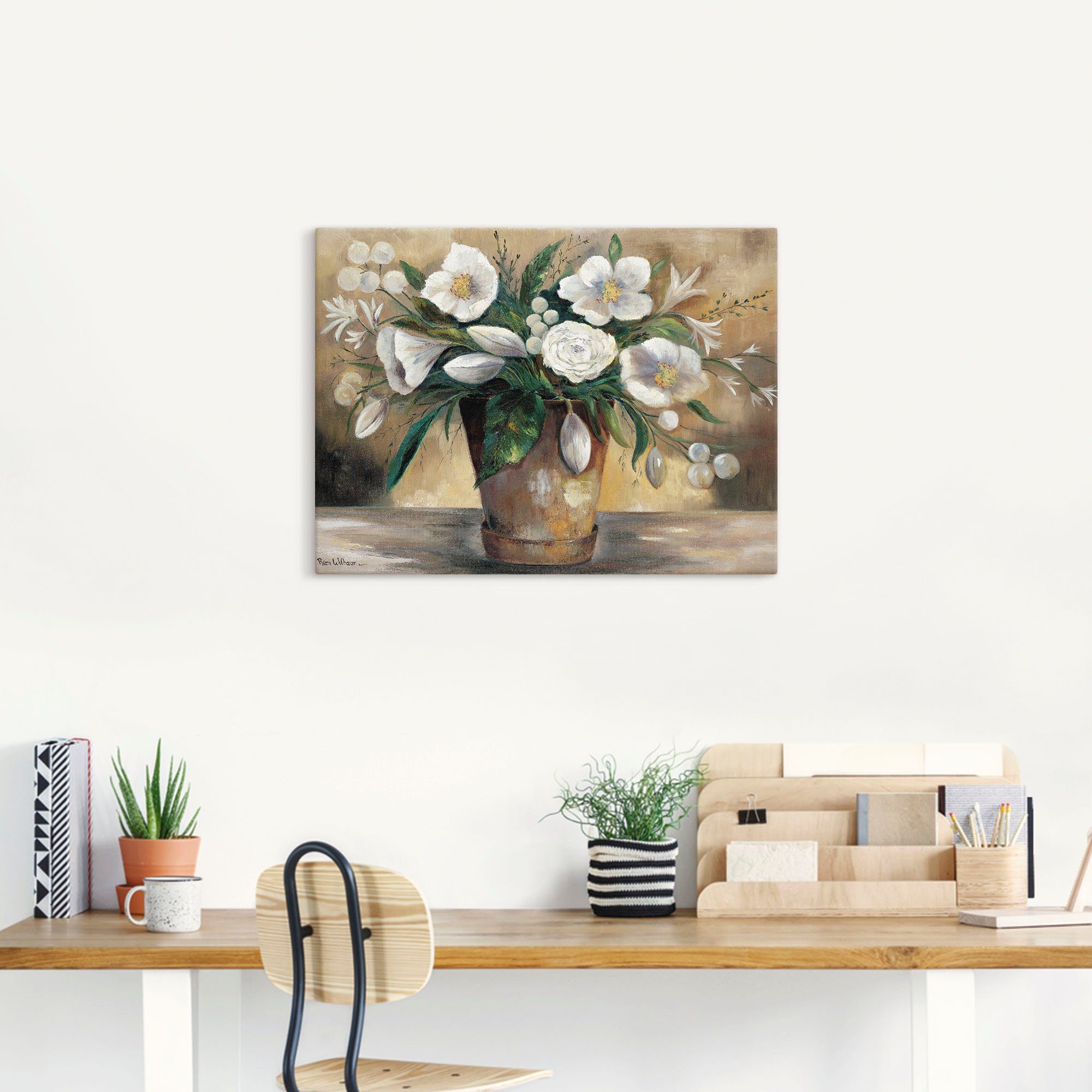 Artland Leinwandbild Combination der Reinheit I, Blumen (1 St), auf Holzrahmen gespannt