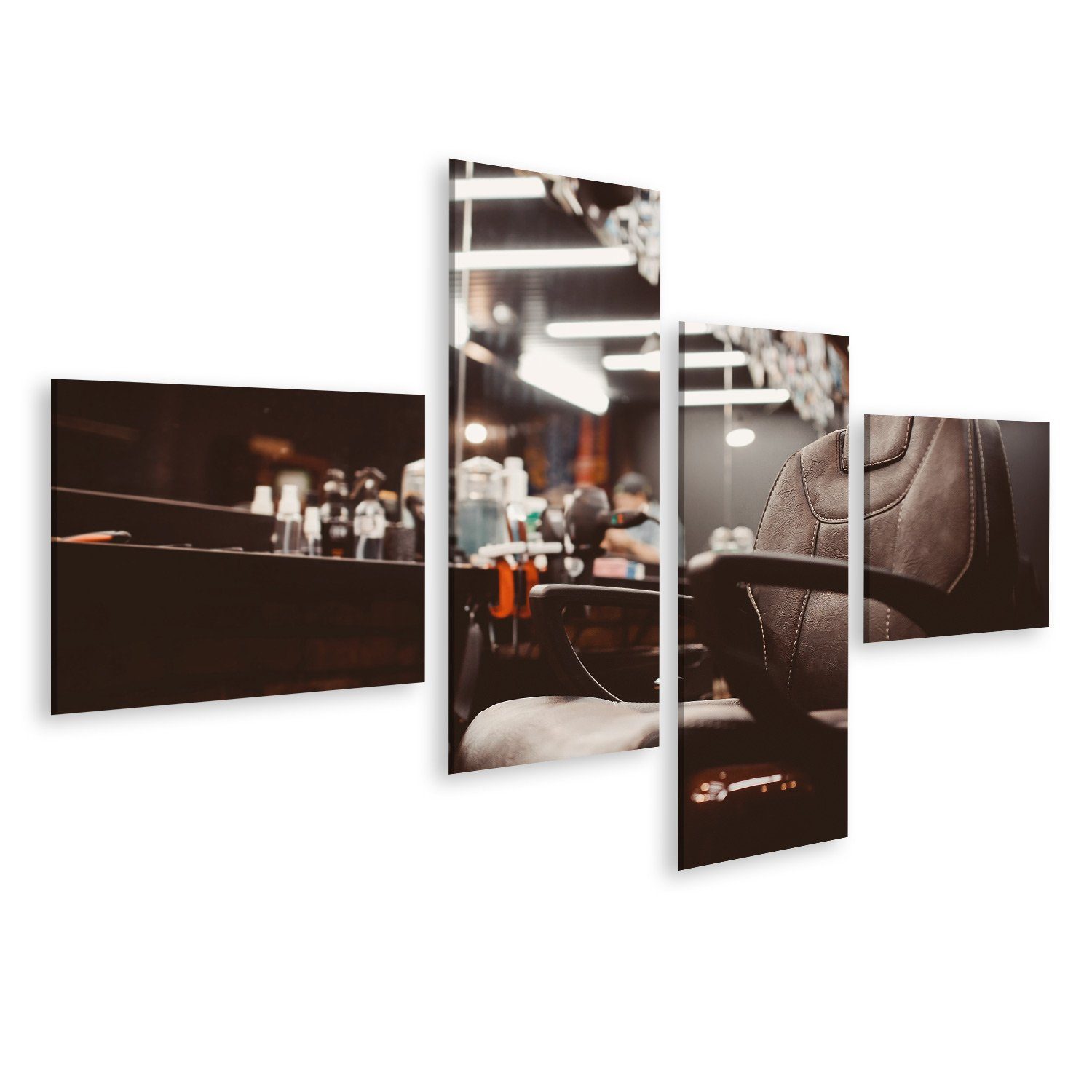 Leinwandbild Bild auf Leinwand Barbershop Sessel Moderner Friseur Friseursalon Barb