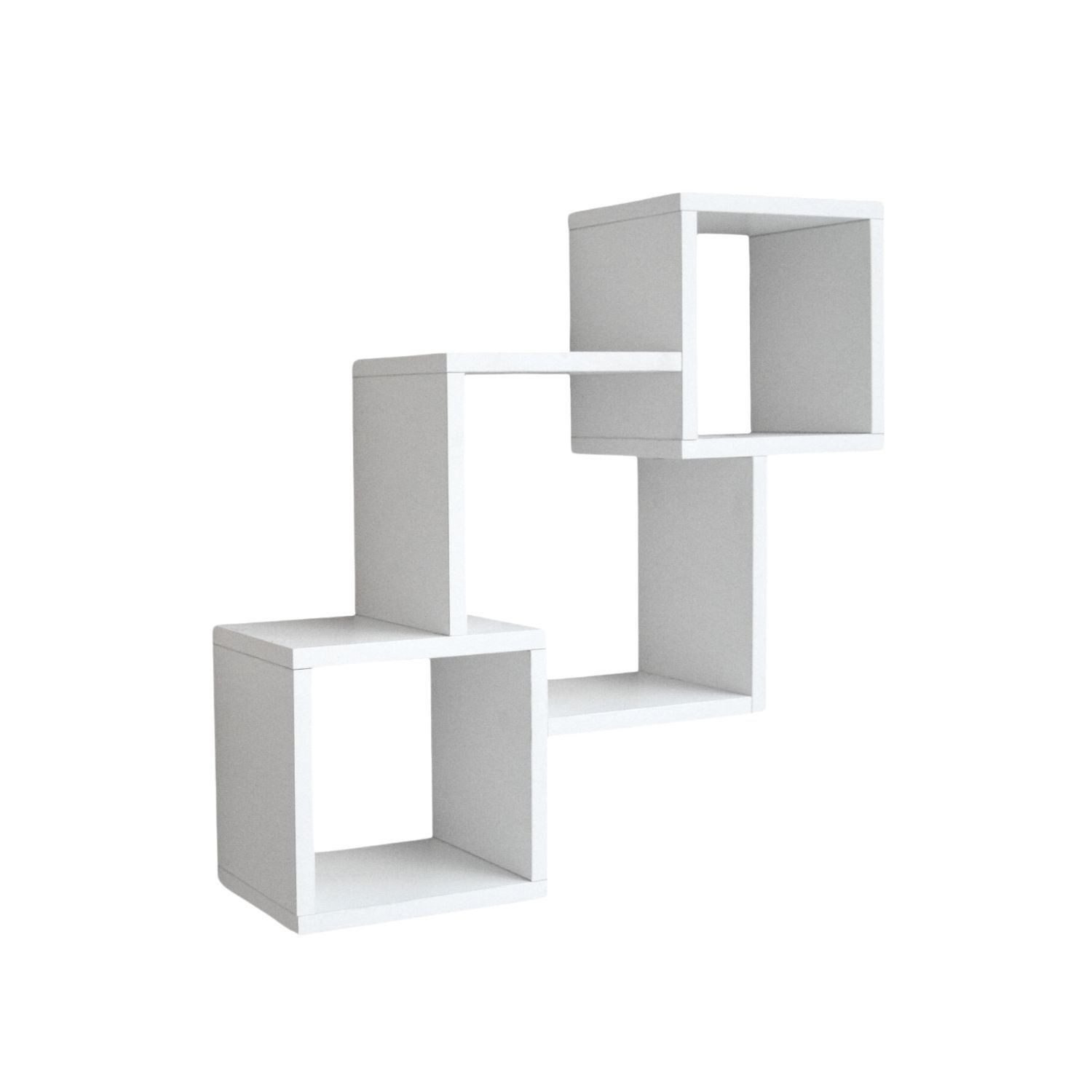 Mein-Regal Wandregal CONNECT, Weiß Hängeregal 65x20x60 cm Bücherregal aus Holz MDF Schweberegal