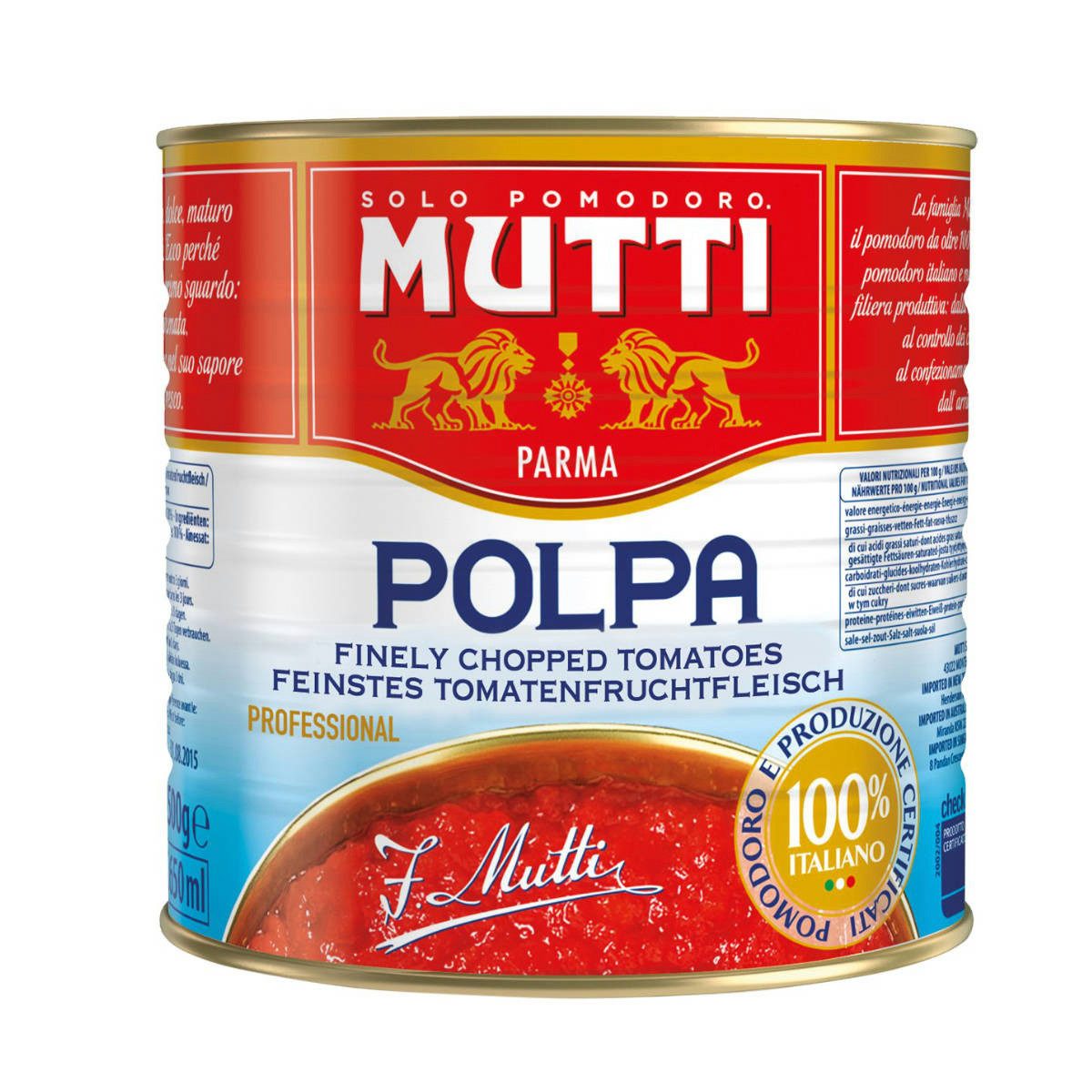MUTTI Saucen, Mutti Polpa feinstes Tomatenfruchtfleisch fein gehackt 2500g