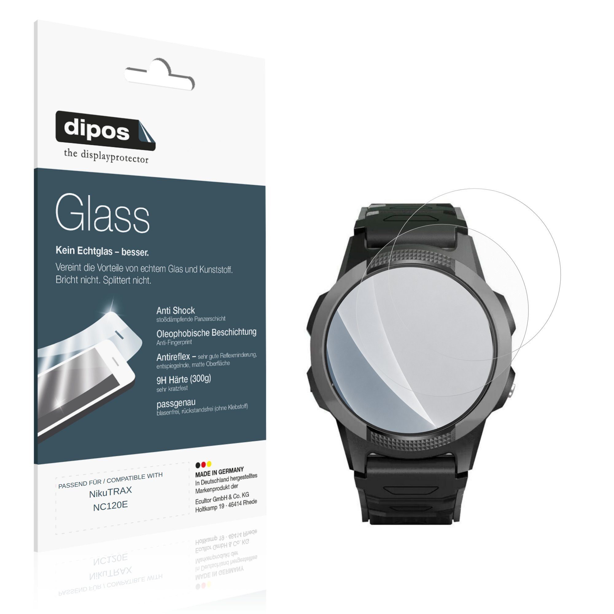 dipos Displayschutzfolie Schutzfolie für NikuTRAX NC120E, 2 Stück, Displayschutz Schutz Folie Made in Germany