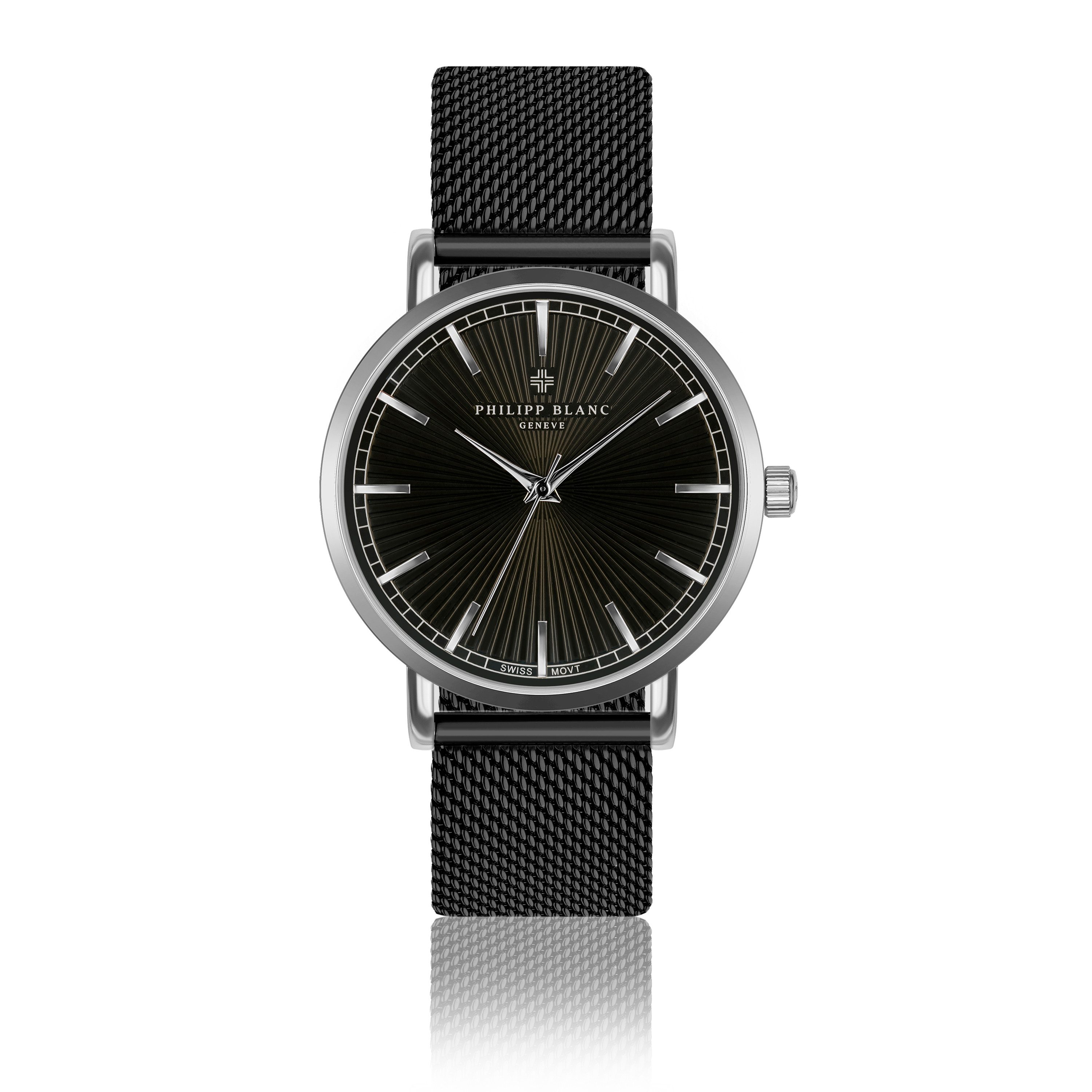 PHILIPP BLANC Quarzuhr PA2-B040B Vernier black mesh
