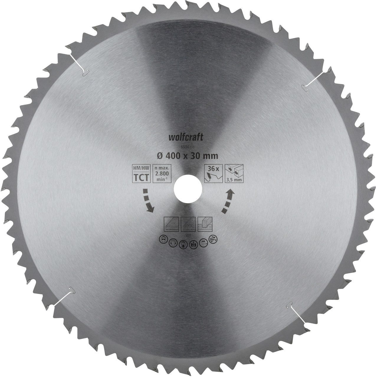 Wolfcraft Kreissägeblatt Wolfcraft Kreissägeblatt 400 mm 36 Zähn Hartmetall
