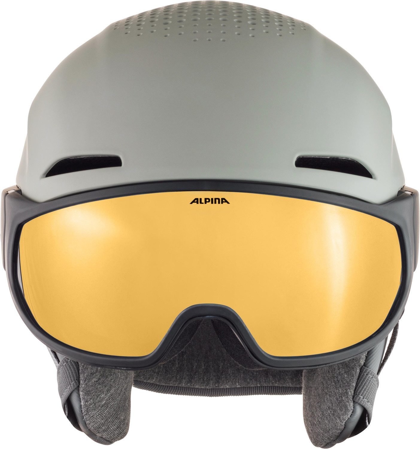 Alpina Sports Skihelm Alpina Alto Q-Lite Visier Skihelm Snowboardhelm moon grey gold A9236