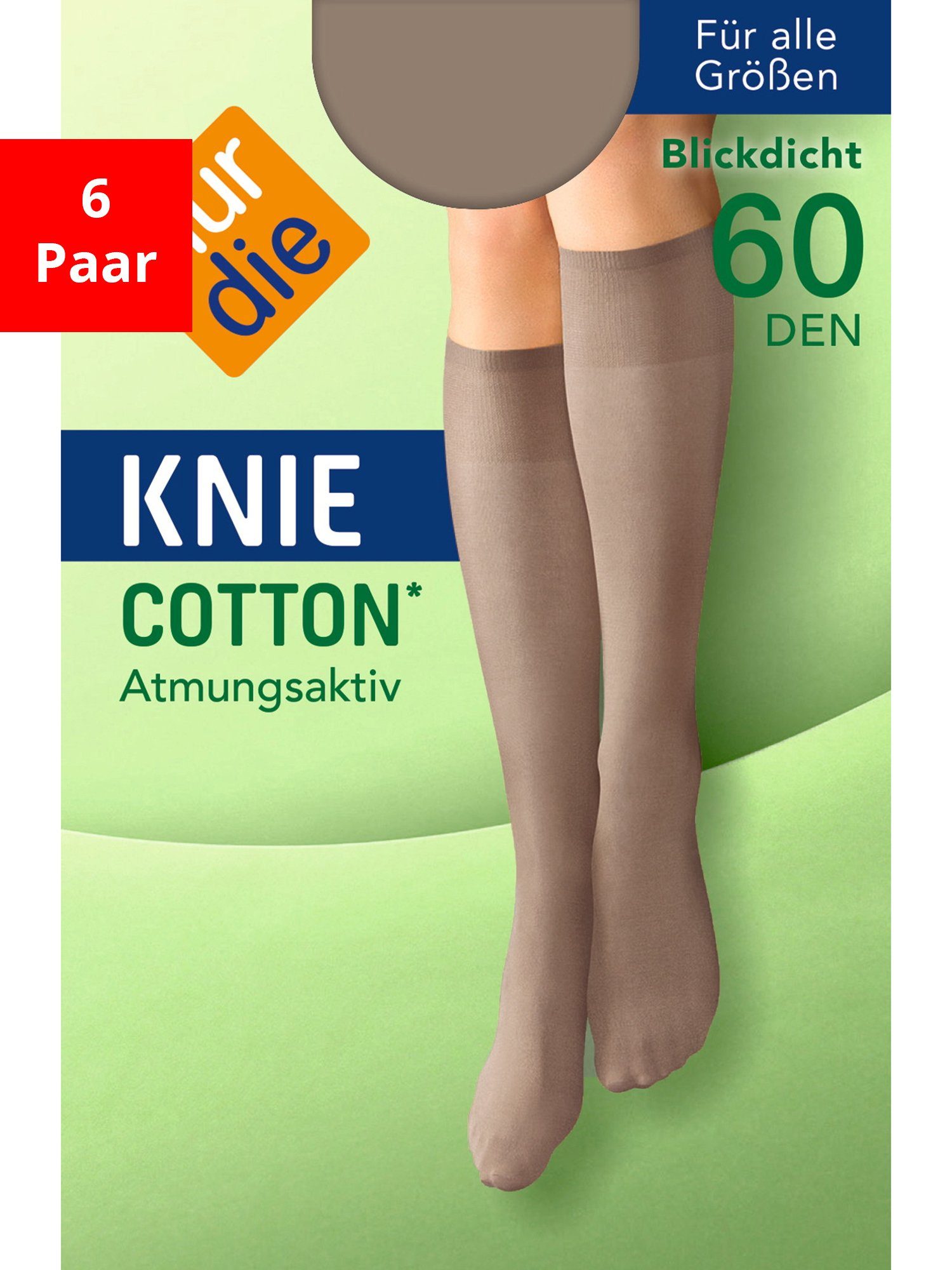 Nur Die Kniestrümpfe Kniestrümpfe Cotton 60 DEN (6-Paar)