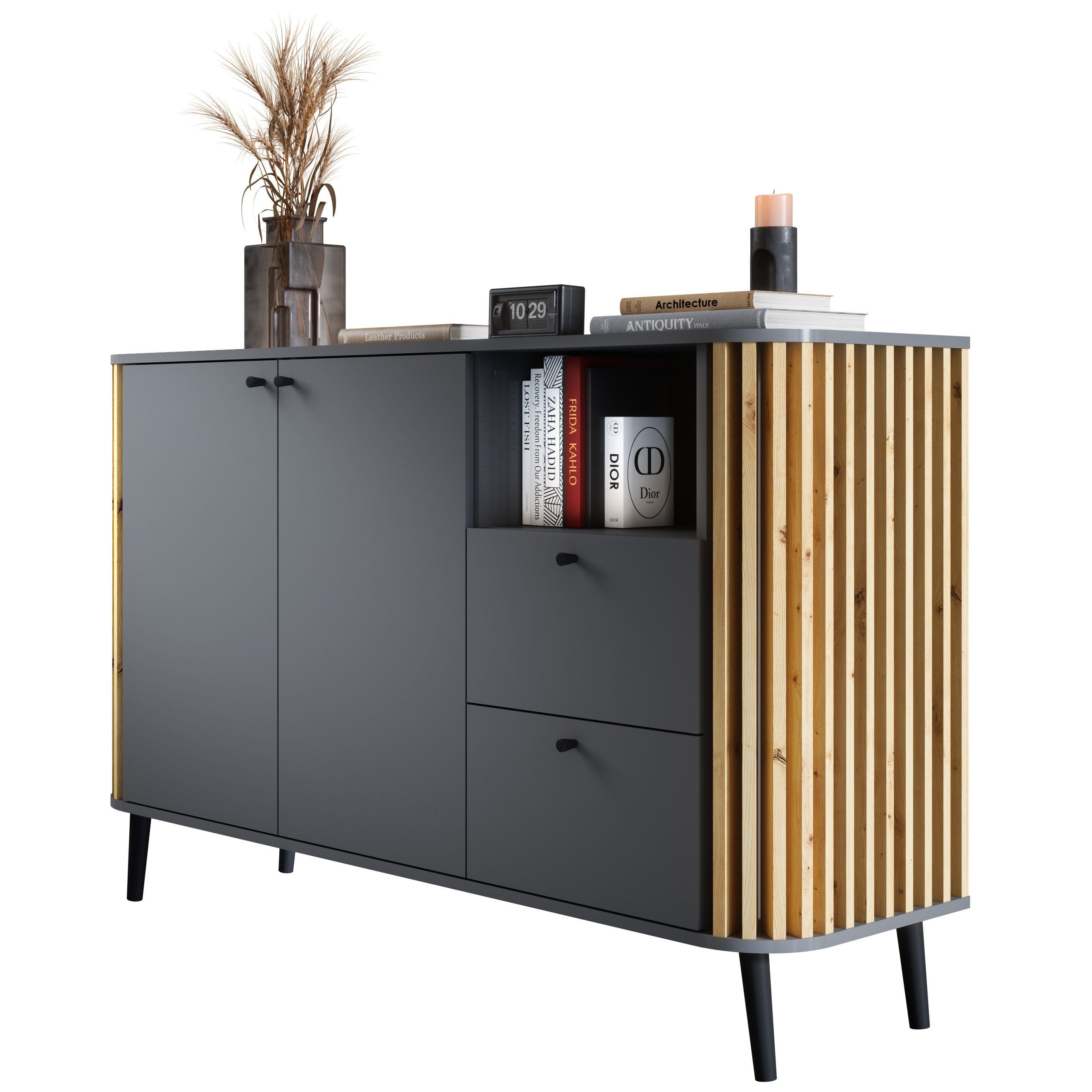 Newroom Sideboard Zak, Grau Sideboard Modern günstig online kaufen
