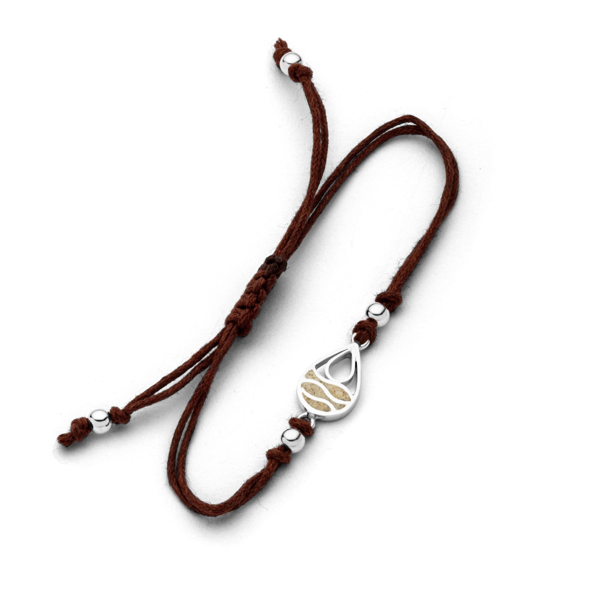 DUR Armband A1964 „Strandwellen Drop“ – Baumwollarmband mit Strandsand, maritimer Schmuck für Damen