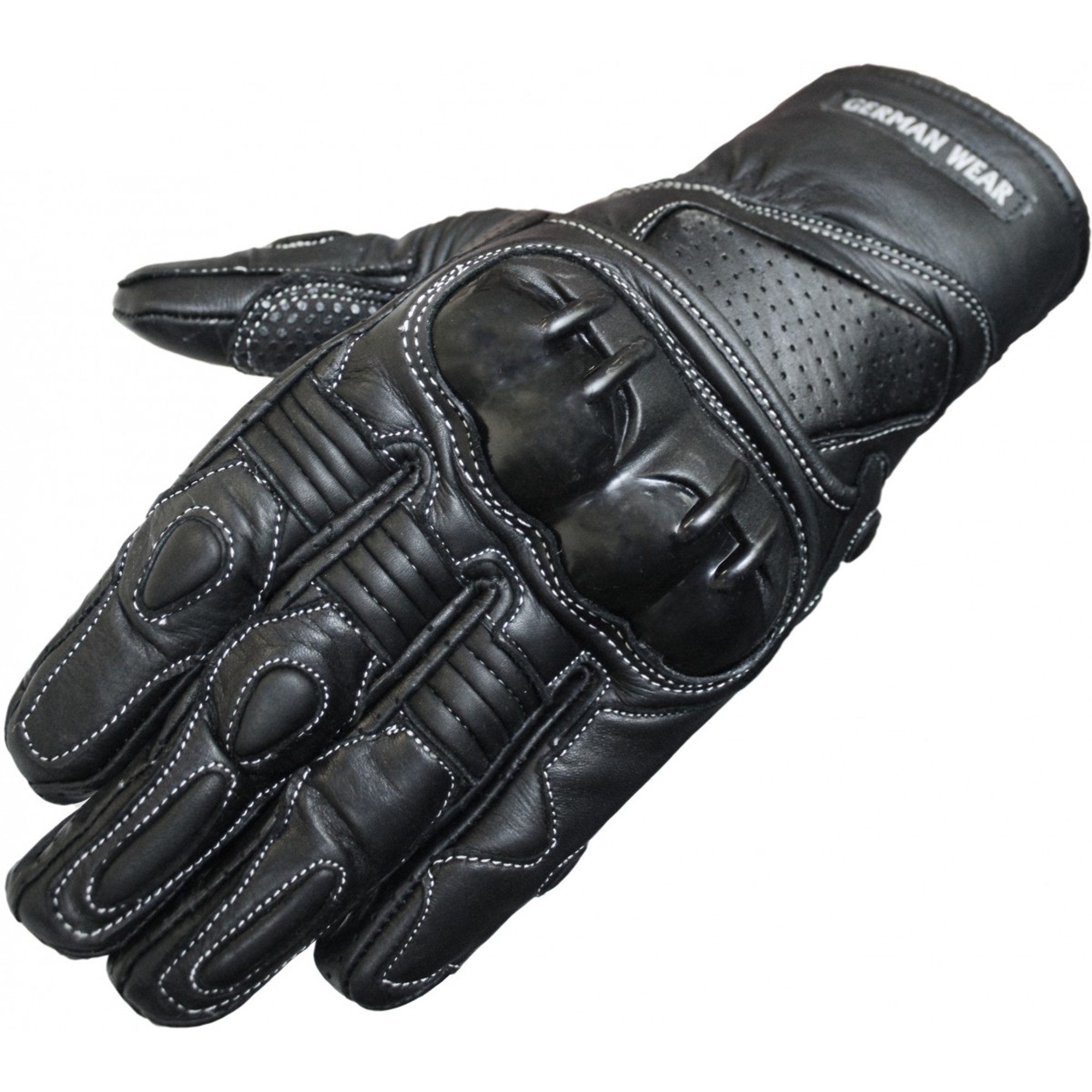 German Wear Motorradhandschuhe GW400G-M7 Motorradhandschuhe Lederhandschuhe Schwarz – Bild 2 von 5